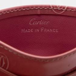 Pre Owned Cartier Pink Patent Leather Happy Birthday Card Holder