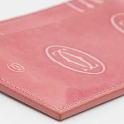 Pre Owned Cartier Pink Patent Leather Happy Birthday Card Holder