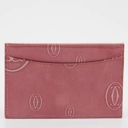 Pre Owned Cartier Pink Patent Leather Happy Birthday Card Holder