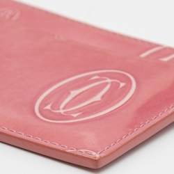 Pre Owned Cartier Pink Patent Leather Happy Birthday Card Holder