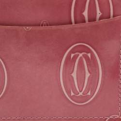 Pre Owned Cartier Pink Patent Leather Happy Birthday Card Holder