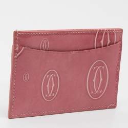 Pre Owned Cartier Pink Patent Leather Happy Birthday Card Holder