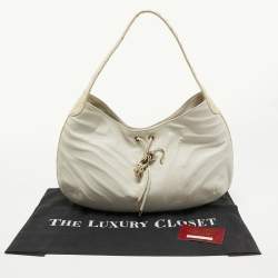 Cartier Off White Leather and Ostrich Panthere Hobo 