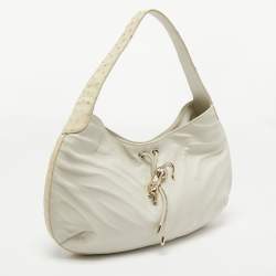 Cartier Off White Leather and Ostrich Panthere Hobo 