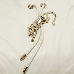 Cartier Off White Leather and Ostrich Panthere Hobo 