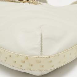 Cartier Off White Leather and Ostrich Panthere Hobo 