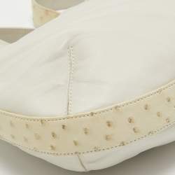 Cartier Off White Leather and Ostrich Panthere Hobo 