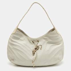 Cartier Off White Leather and Ostrich Panthere Hobo 