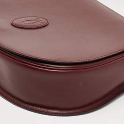 Pre Owned Cartier Burgundy Leather Must de Cartier Saddle Bag