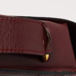Pre Owned Cartier Burgundy Leather Must de Cartier Saddle Bag