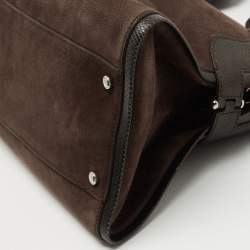 مملوكة مسبقًا Cartier Brown Nubuck Leather and Lizard Marcello de Cartier Bag