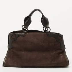 مملوكة مسبقًا Cartier Brown Nubuck Leather and Lizard Marcello de Cartier Bag