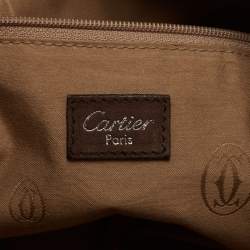 مملوكة مسبقًا Cartier Brown Nubuck Leather and Lizard Marcello de Cartier Bag