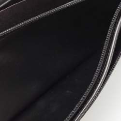 Cartier Black Glossy Leather Metal Flap Continental Wallet