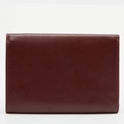 Pre Owned Cartier Burgundy Leather Must De Cartier Compact Wallet