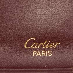 Pre Owned Cartier Burgundy Leather C de Cartier Long Bifold Wallet