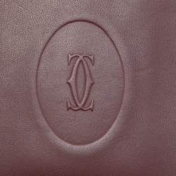 Pre Owned Cartier Burgundy Leather C de Cartier Long Bifold Wallet