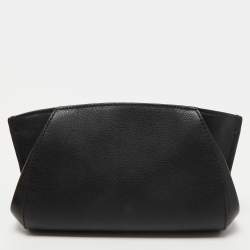 Pre Owned Cartier Black Leather C De Cartier Clutch