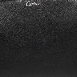 Pre Owned Cartier Black Leather C De Cartier Clutch