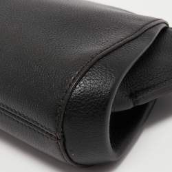 Pre Owned Cartier Black Leather C De Cartier Clutch