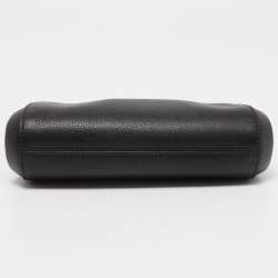 Pre Owned Cartier Black Leather C De Cartier Clutch