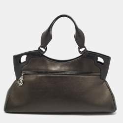 Pre Owned Cartier Black Leather Medium Marcello De Cartier Bag