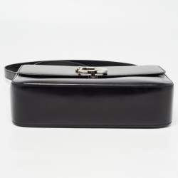 Pre Owned Cartier Black Glossy Leather Panthere Shoulder Bag