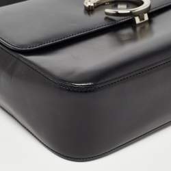 Pre Owned Cartier Black Glossy Leather Panthere Shoulder Bag