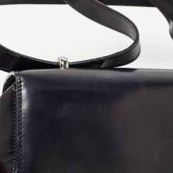 Pre Owned Cartier Black Glossy Leather Panthere Shoulder Bag