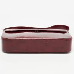 Pre Owned Cartier Burgundy Patent Leather Happy Birthday Baguette Bag