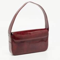 Pre Owned Cartier Burgundy Patent Leather Happy Birthday Baguette Bag