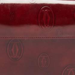 Pre Owned Cartier Burgundy Patent Leather Happy Birthday Baguette Bag