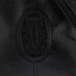 Pre Owned Cartier Black Leather Marcello de Cartier Top Handle Bag