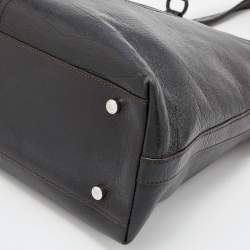 Pre Owned Cartier Black Leather Marcello de Cartier Top Handle Bag