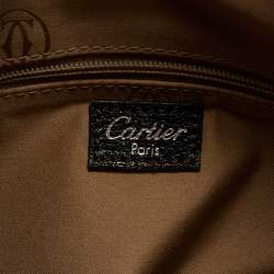 Pre Owned Cartier Black Leather Marcello de Cartier Top Handle Bag