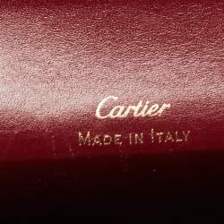 Pre Owned Cartier Red Leather Double C De Cartier Card Case