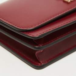 Pre Owned Cartier Red Leather Double C De Cartier Card Case