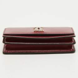 Pre Owned Cartier Red Leather Double C De Cartier Card Case