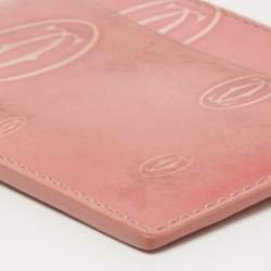 Pre Owned Cartier Pink Patent Leather Happy Birthday Card Holder