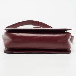Pre Owned Cartier Burgundy Leather Must De Cartier Shoulder Bag