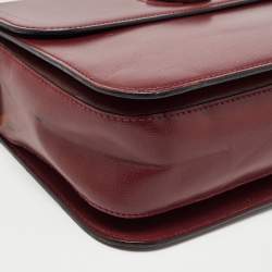 Pre Owned Cartier Burgundy Leather Must De Cartier Shoulder Bag