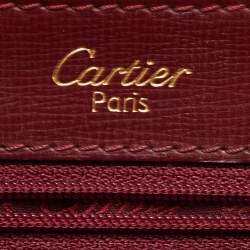 Pre Owned Cartier Burgundy Leather Must De Cartier Shoulder Bag