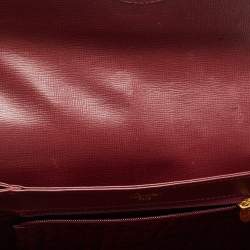 Pre Owned Cartier Burgundy Leather Must De Cartier Shoulder Bag