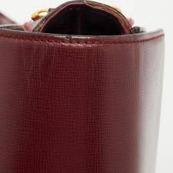 Pre Owned Cartier Burgundy Leather Must De Cartier Shoulder Bag