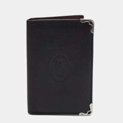 Cartier Black Leather Must De Cartier Bifold Card Case