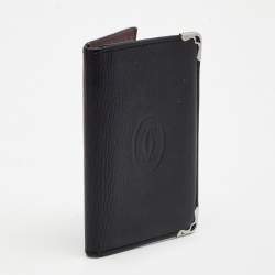 Cartier Black Leather Must De Cartier Bifold Card Case
