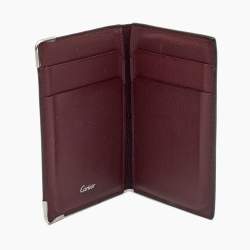Cartier Black Leather Must De Cartier Bifold Card Case