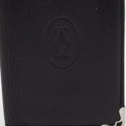 Cartier Black Leather Must De Cartier Bifold Card Case