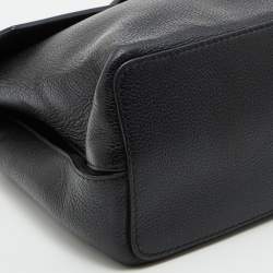 Pre Owned Cartier Black Leather and Python Classic Feminine Line Top Handle Bag