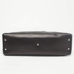 Pre Owned Cartier Black Leather and Python Embossed Medium Marcello de Cartier Shoulder Bag